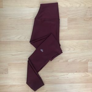 Alo Yoga Burgundy High Waisted Legging
